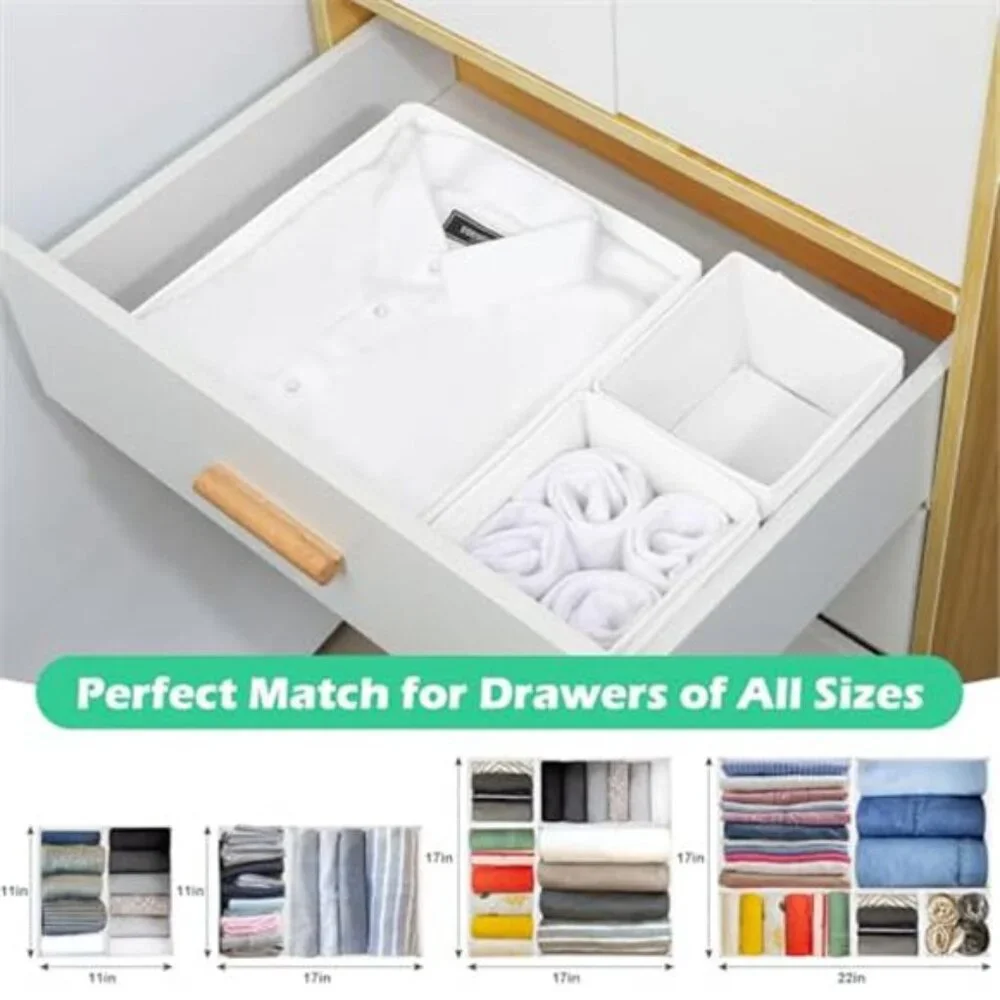 Drawer Organizer 16 Pack Fabric Clothing Storage Dividers Underwear Bras Socks